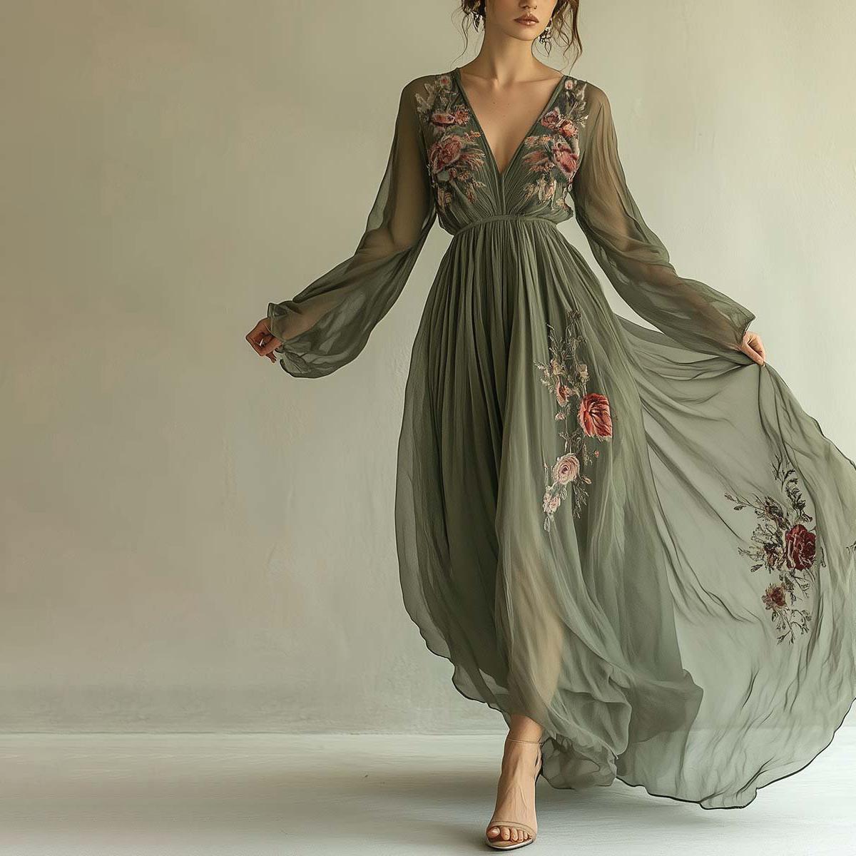 Esther™ | Robe Maxi Élégante à Imprimé Floral