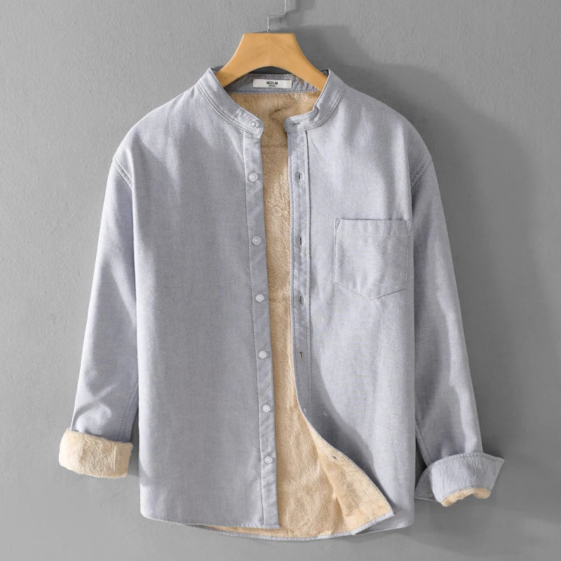 Cédric™ | Chemise en Coton à Col Montant Élégante