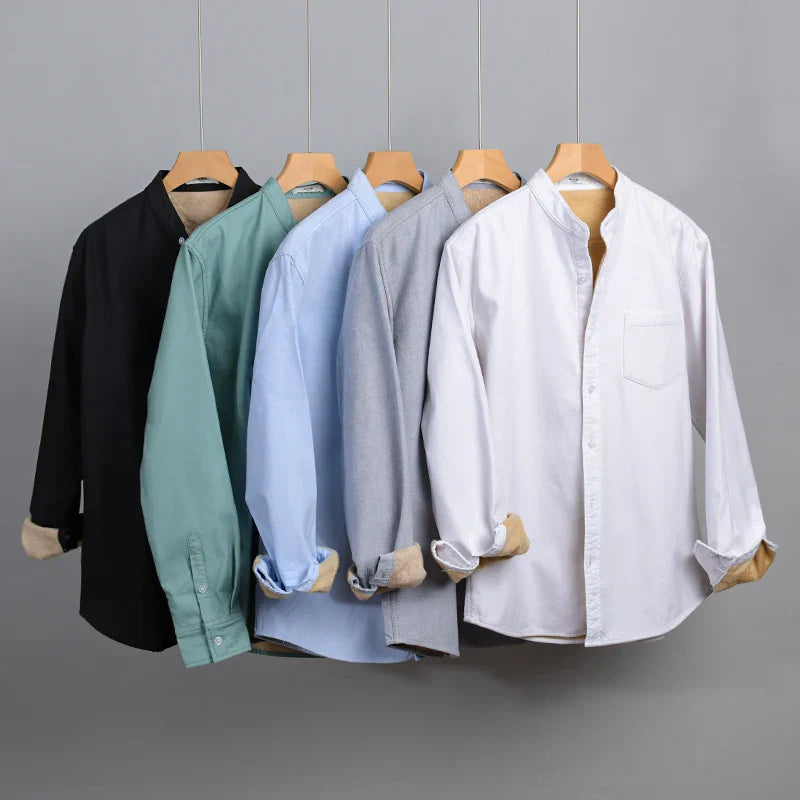 Cédric™ | Chemise en Coton à Col Montant Élégante